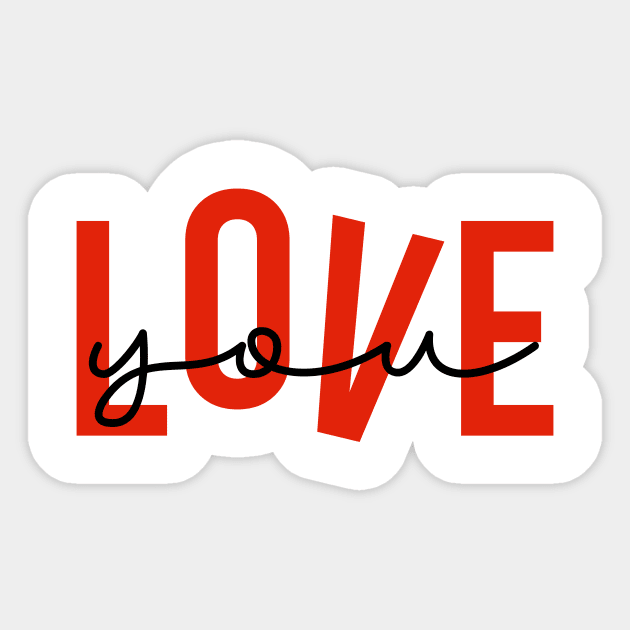 Love you valentine day gift for lovers couples on the 14th of february Sticker by sugarcloudlb-studio